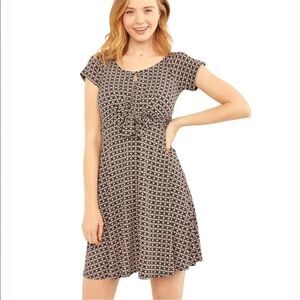 Motherhood Maternity Navy Print Keyhole Side Access Nursing Dress Size 2X NWOT
